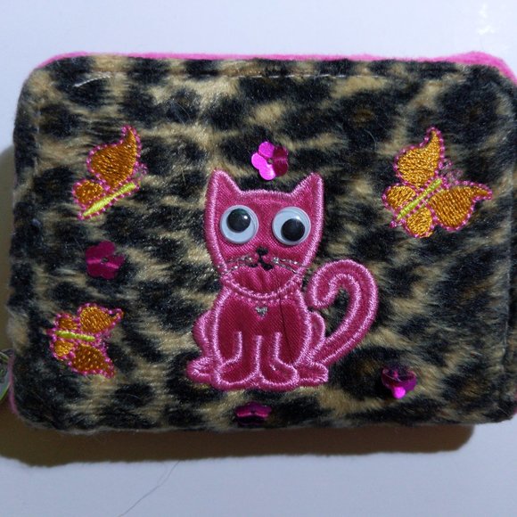 4/$20 | NWOT Claire's Cat Wallet with leopard print - Picture 1 of 4